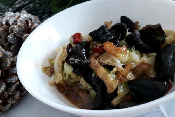 做出饭店一样味道的白菜炒木耳的做法图解7