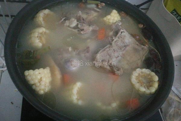 玉米胡箩卜炖筒子骨（电磁炉）的做法图解9