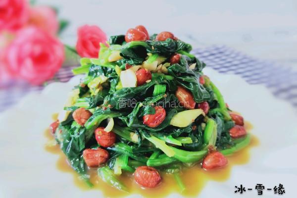 凉拌菠菜花生米的做法图解10