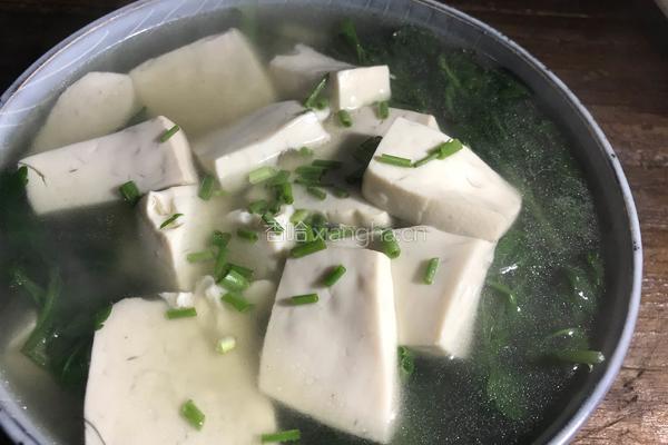野芹菜叶豆腐汤的做法图解13