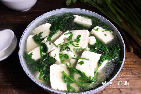 野芹菜叶豆腐汤的做法图解14