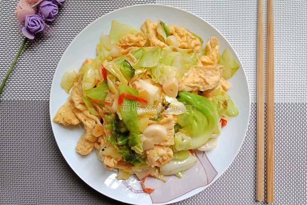 猪油炒长油方包菜的做法图解7