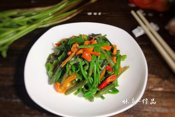 双椒炒野芹菜梗的做法图解16