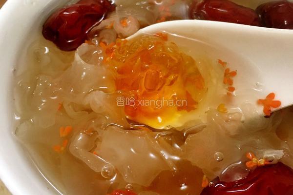 桂花皂角米桃胶银耳羹的做法图解8