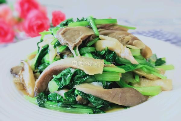 鲜蘑炒油菜