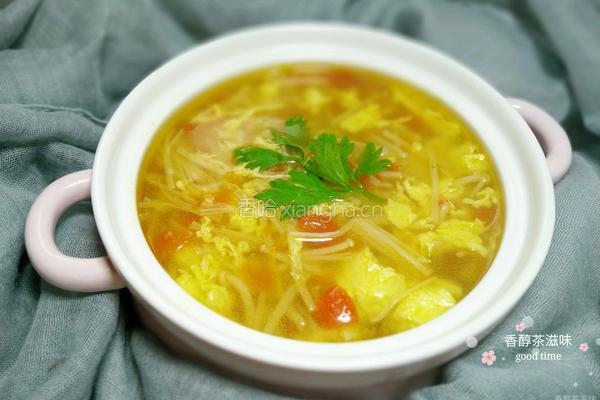 金针菇番茄蛋汤的做法图解15