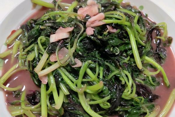 炒红苋菜的做法图解3