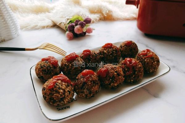 香煎芝麻饭团的做法图解1