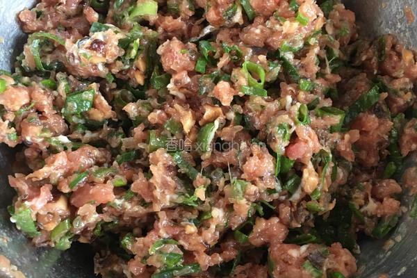 菠菜面猪肉大葱饺子的做法图解4
