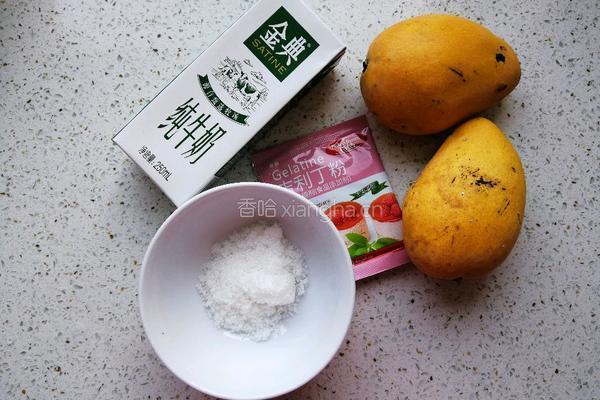 芒果牛奶布丁的做法图解1