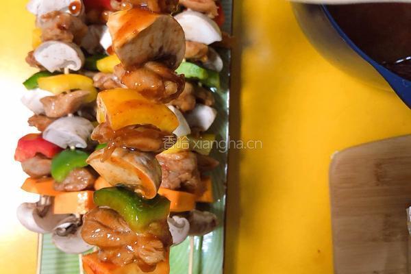 串烧鸡肉果蔬的做法图解10