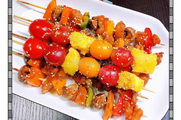串烧鸡肉果蔬的做法图解18