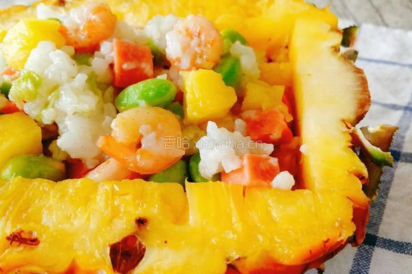 菠萝虾仁炒饭的做法图解14