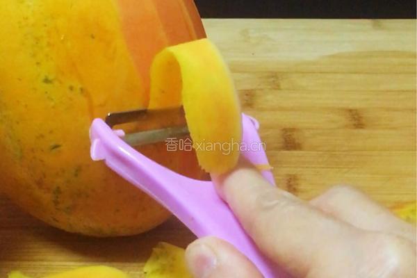 橙汁木瓜的做法图解4