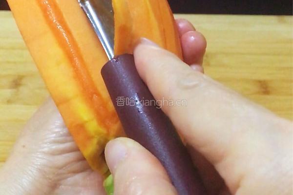 橙汁木瓜的做法图解5