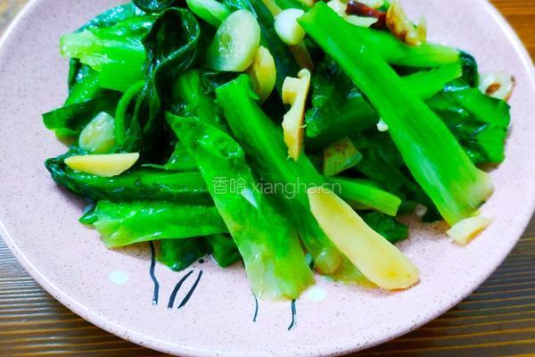 清炒油麦菜的做法图解4