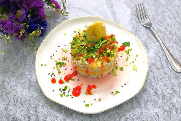 香蕉肉松饭团的做法图解13