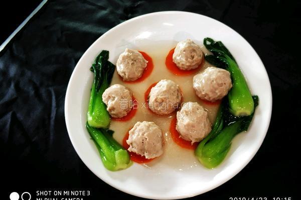 碧绿蒸肉丸的做法图解4
