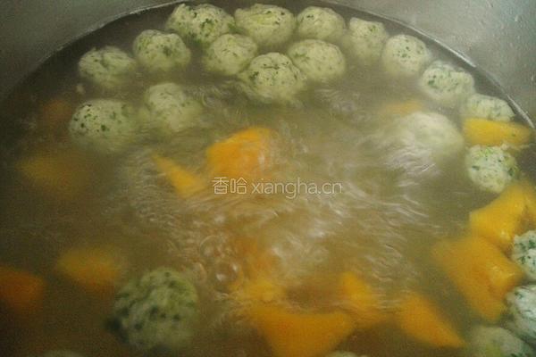 芒果菠菜圆子汤的做法图解12