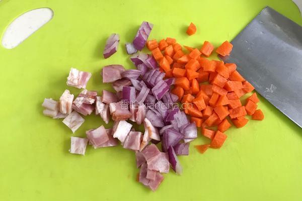 鲜虾菠萝炒饭的做法图解3