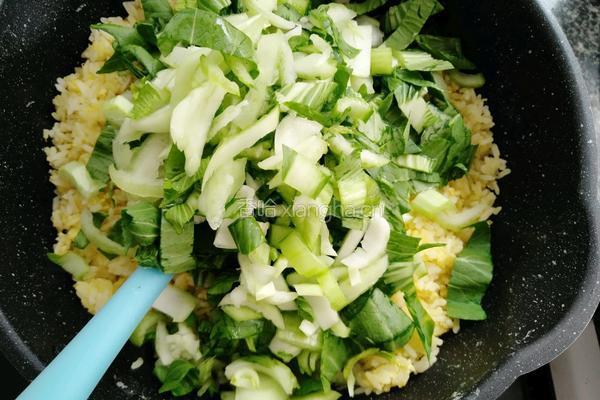 黄瓜青菜蛋炒饭的做法图解10