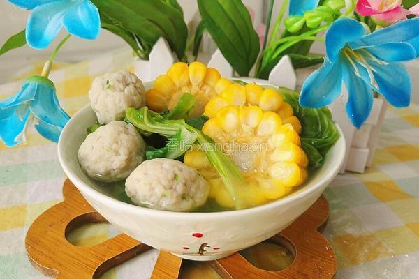 玉米青菜圆子汤的做法图解12
