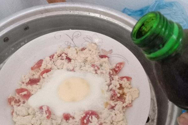 香肠豆腐蒸蛋的做法图解5