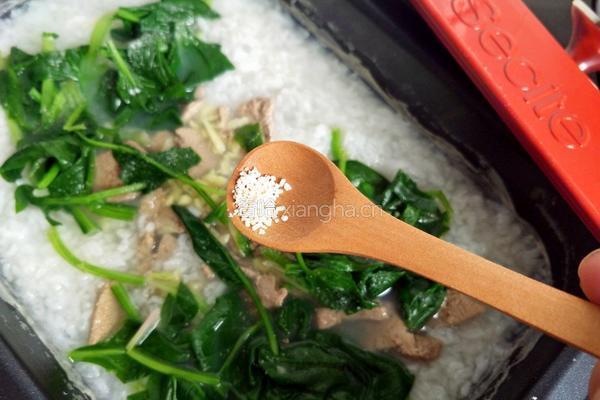 猪肝菠菜粥的做法图解13