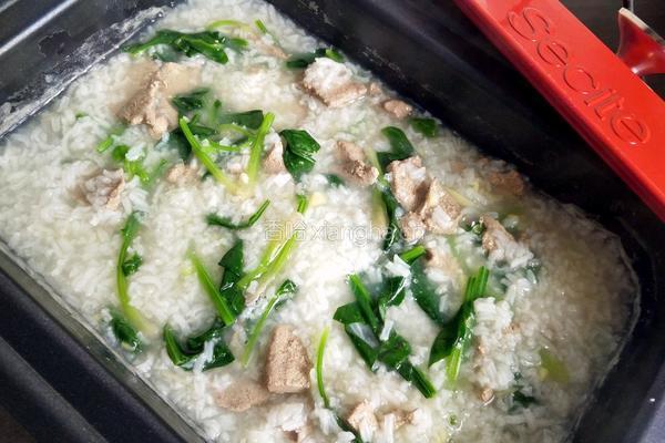 猪肝菠菜粥的做法图解14