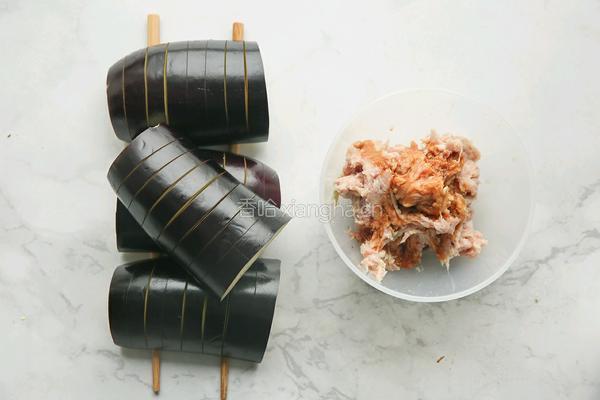 肉酿茄子的做法图解3