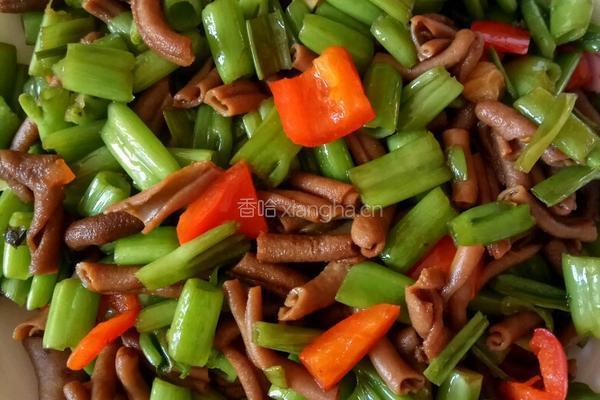 菜梗炒鸭肠