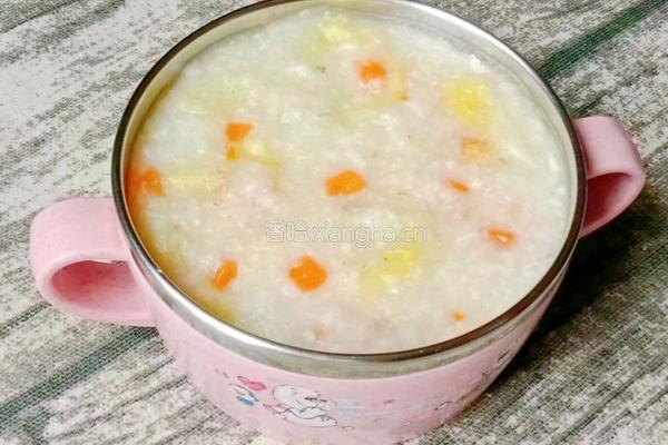 虾皮瘦肉蔬菜粥 (宝宝辅食）的做法图解12