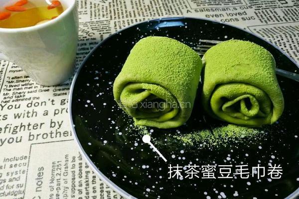抹茶蜜豆毛巾卷