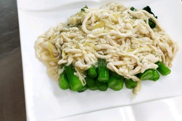鸡丝扒郊菜的做法图解3