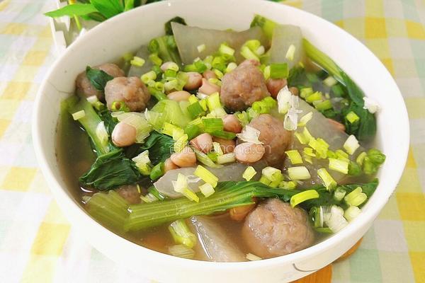 冬瓜青菜花生牛肉丸子汤的做法图解18