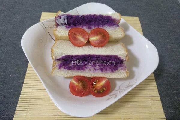 紫薯糯米三明治的做法图解5