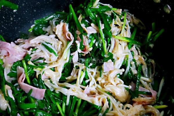 金针菇炒韭菜的做法图解22