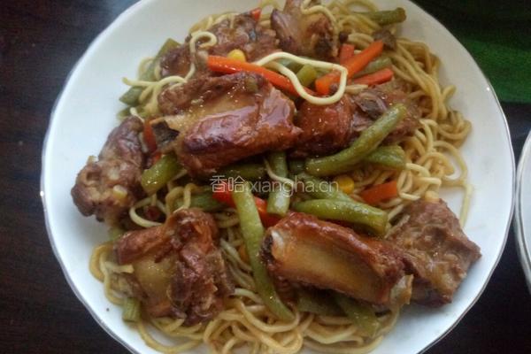 排骨豆角焖面的做法图解6