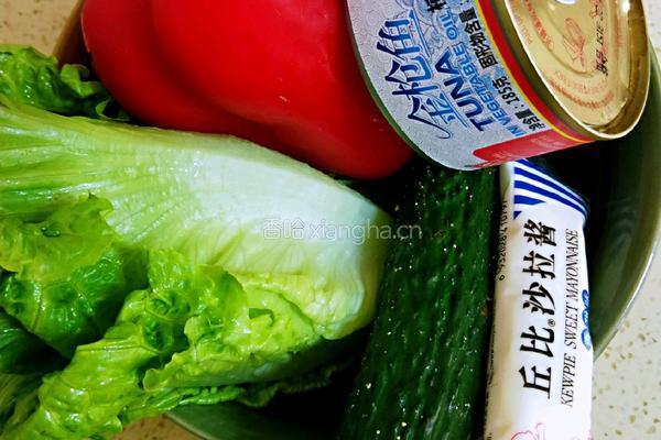 金枪鱼蔬菜沙拉#夏日减脂轻食菜#的做法图解1