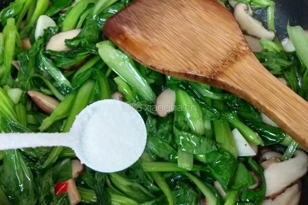 香菇炒油菜的做法图解7