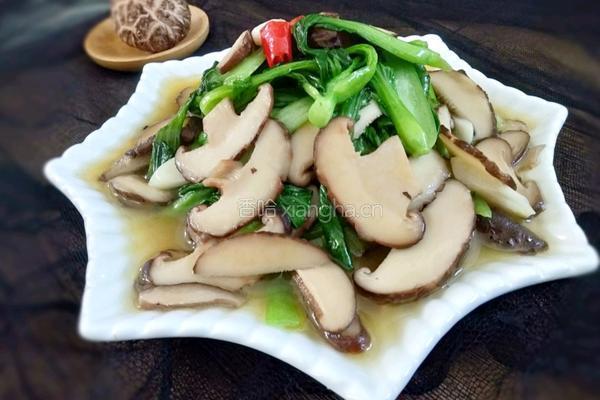 香菇炒油菜的做法图解8