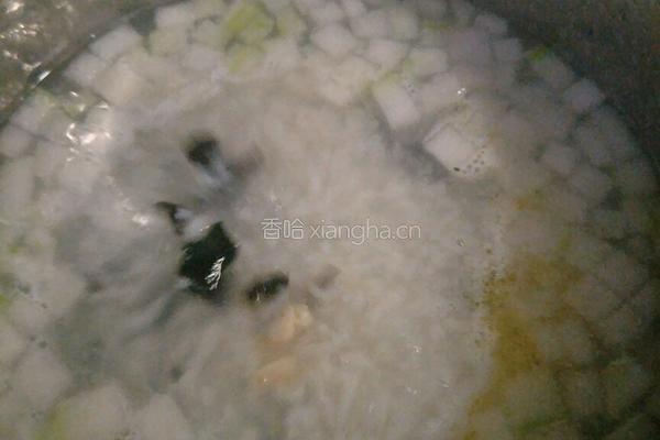 冬瓜木耳鸡肉粥的做法图解6