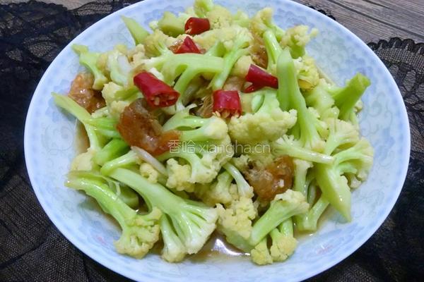 菜花炒干虾仁的做法图解9