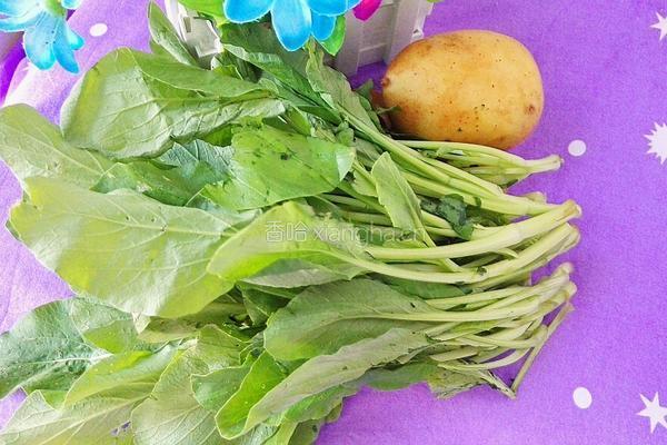土豆炒菜心的做法图解1