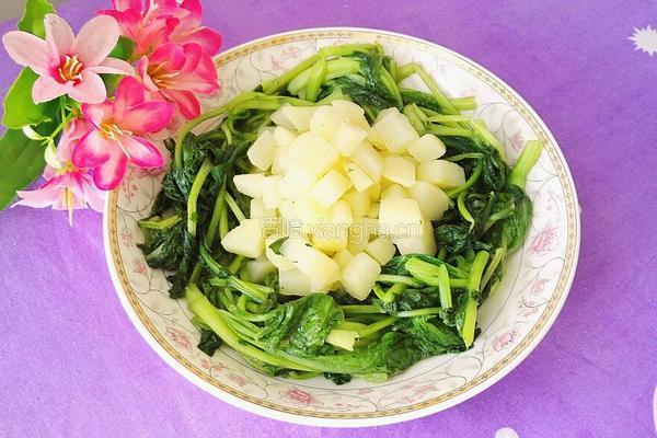 土豆炒菜心的做法图解12