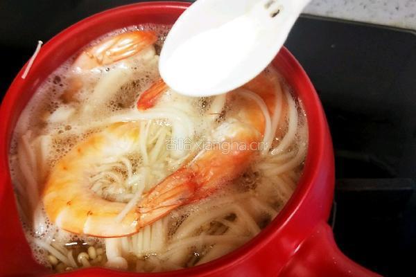 菌菇鲜虾汤的做法图解15