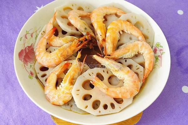 蒜香莲藕虾的做法图解12