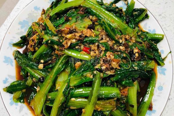 豆豉鲮鱼油麦菜的做法图解7