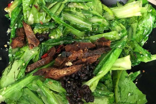 豆豉鲮鱼油麦菜的做法图解6
