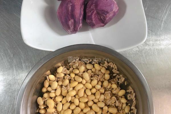 紫薯燕麦米豆浆（粗粮清肠）的做法图解1